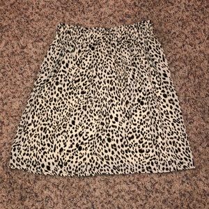 Leopard print high waist skirt